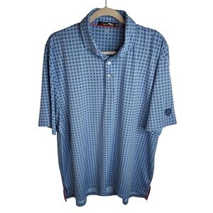 RLX Ralph Lauren‎ Polo Shirt Men's XL Blue Geometric Golf Performance Wicking